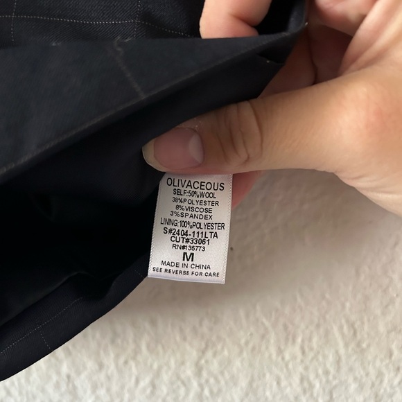 NWT Olivaceous Wool Blend Academic One Button Navy Lined Vest Medium Old Money - Picture 5 of 10